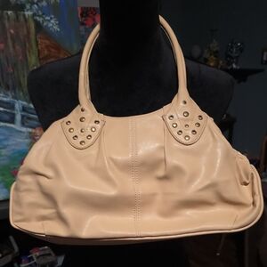 Nine West Cream Studded Shoulder Bag